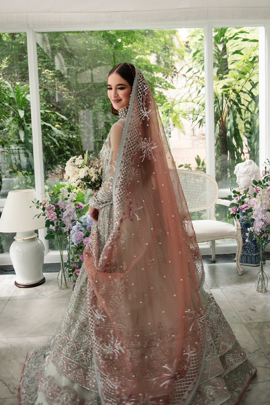 Alif by AJR Couture Embroidered Net Unstitched 3Pc Suit - WISTERIA