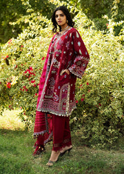 Sadaf Fawad Khan Siraa Embroidered Lawn Unstitched 3Pc Suit D05-B WISTERIA