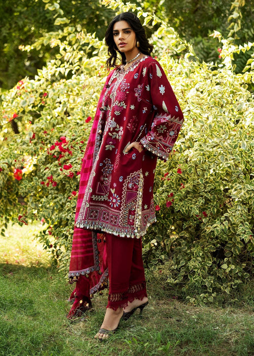 Sadaf Fawad Khan Siraa Embroidered Lawn Unstitched 3Pc Suit D05-B WISTERIA
