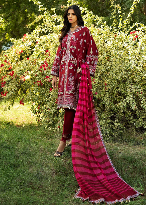 Sadaf Fawad Khan Siraa Embroidered Lawn Unstitched 3Pc Suit D05-B WISTERIA