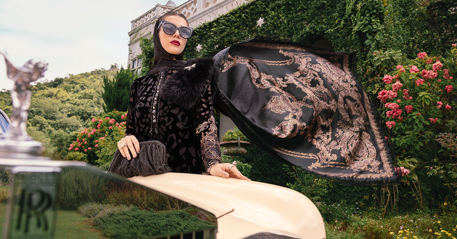 Maria.B Winter Luxe Embroidered Palachi Unstitched 3Pc Suit D-01