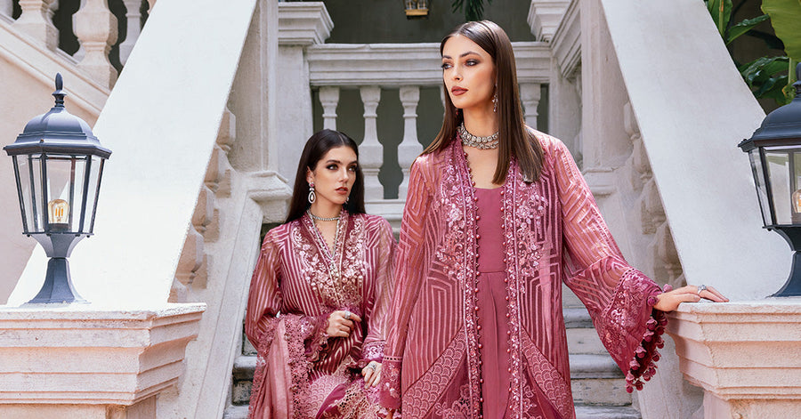 Maria.B Winter Luxe Embroidered Organza Unstitched 3Pc Suit D-04