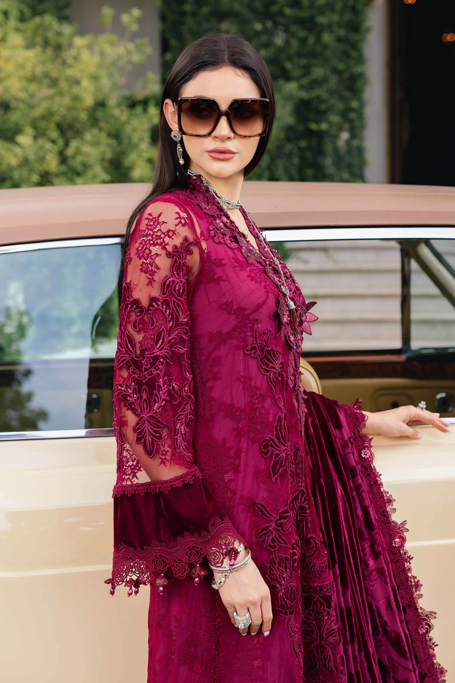 Maria.B Winter Luxe Embroidered Chantilly Unstitched 3Pc Suit D-08
