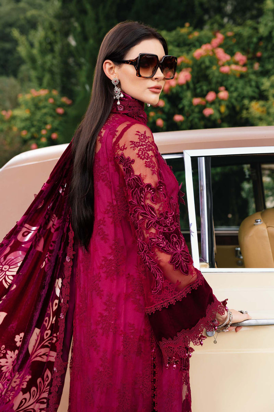 Maria.B Winter Luxe Embroidered Chantilly Unstitched 3Pc Suit D-08