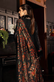Maria.B Winter Luxe Embroidered Linen Unstitched 3Pc Suit D-09