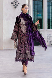 Maria.B Winter Luxe Embroidered Velvet Unstitched 3Pc Suit D-11
