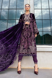 Maria.B Winter Luxe Embroidered Velvet Unstitched 3Pc Suit D-11
