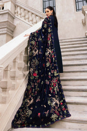 Maria.B Winter Luxe Embroidered Twill Linen Unstitched 3Pc Suit D-12