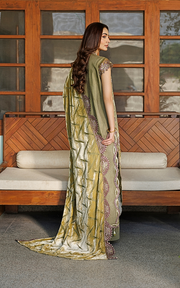 Asifa & Nabeel Plush Embroidered Viscose Unstitched 3Pc Suit WLXU-01 Olive Bloom
