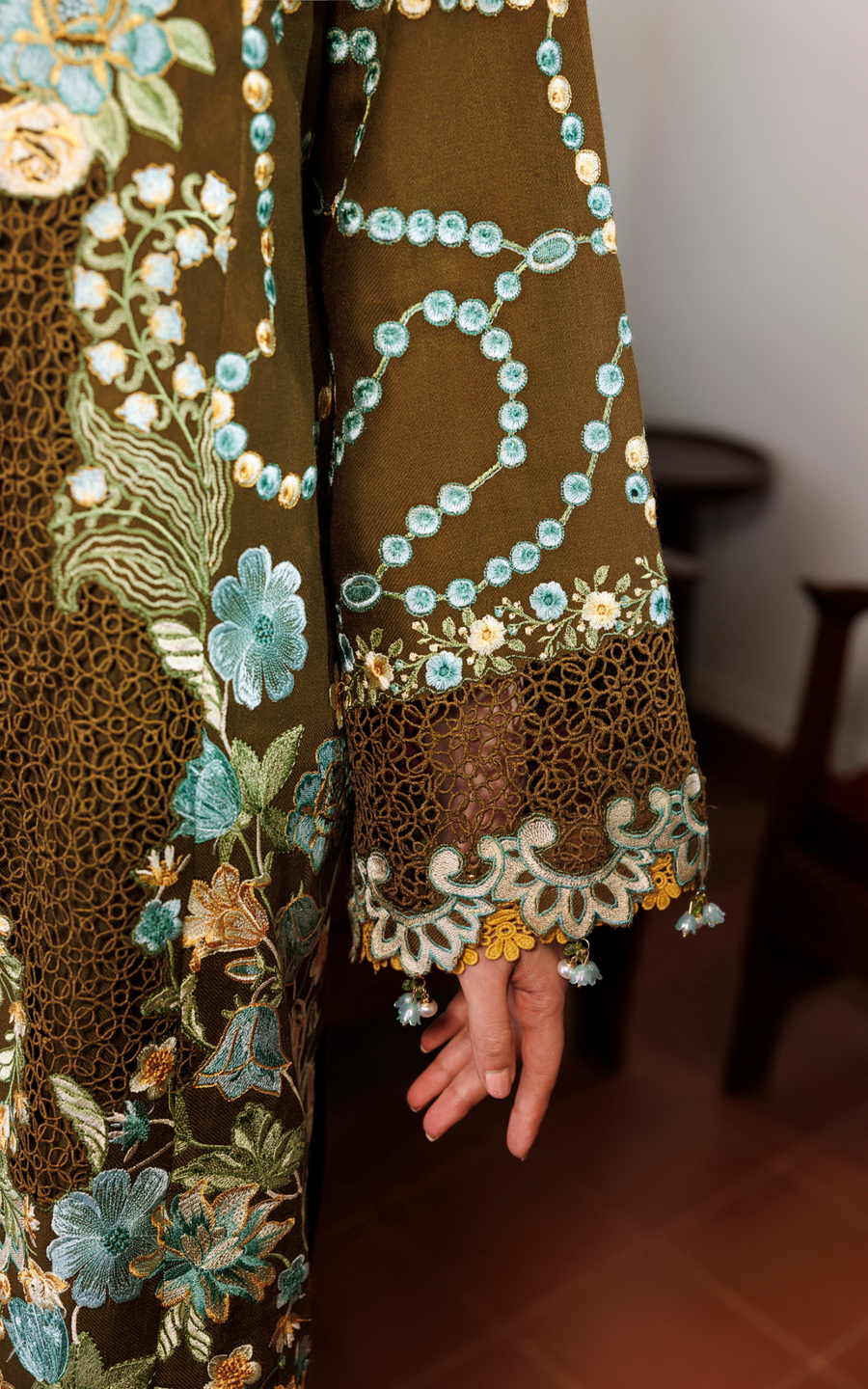Asifa & Nabeel Plush Embroidered Wool Unstitched 3Pc Suit WLXU-02 Hazel Hue