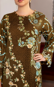 Asifa & Nabeel Plush Embroidered Wool Unstitched 3Pc Suit WLXU-02 Hazel Hue