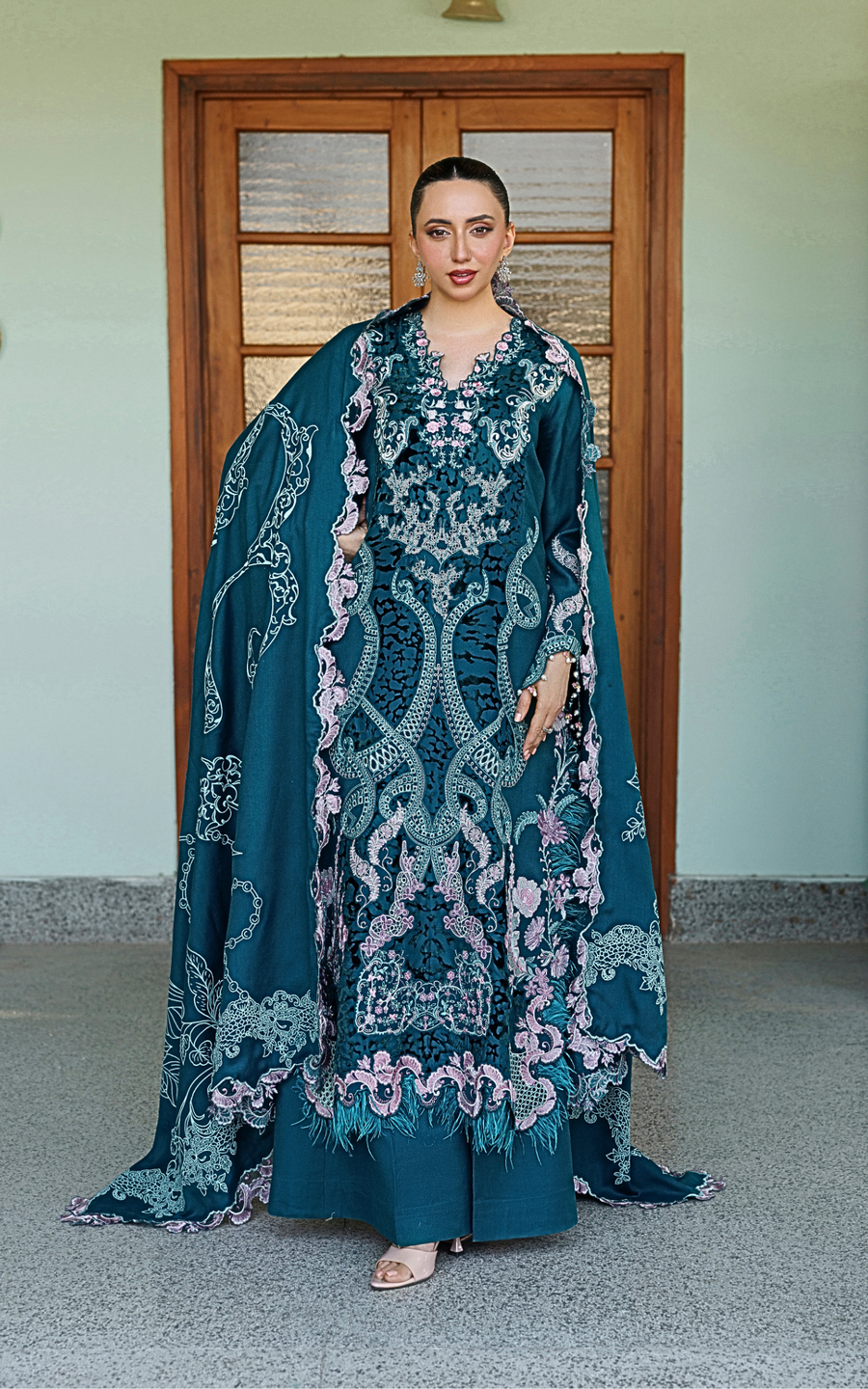 Asifa & Nabeel Plush Embroidered Wool Unstitched 3Pc Suit WLXU-03 Secret Garden