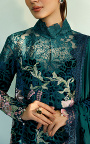 Asifa & Nabeel Plush Embroidered Velvet Unstitched 3Pc Suit WLXU-08 Belle