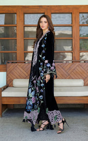 Asifa & Nabeel Plush Embroidered Velvet Unstitched 3Pc Suit WLXU-09 Ivy