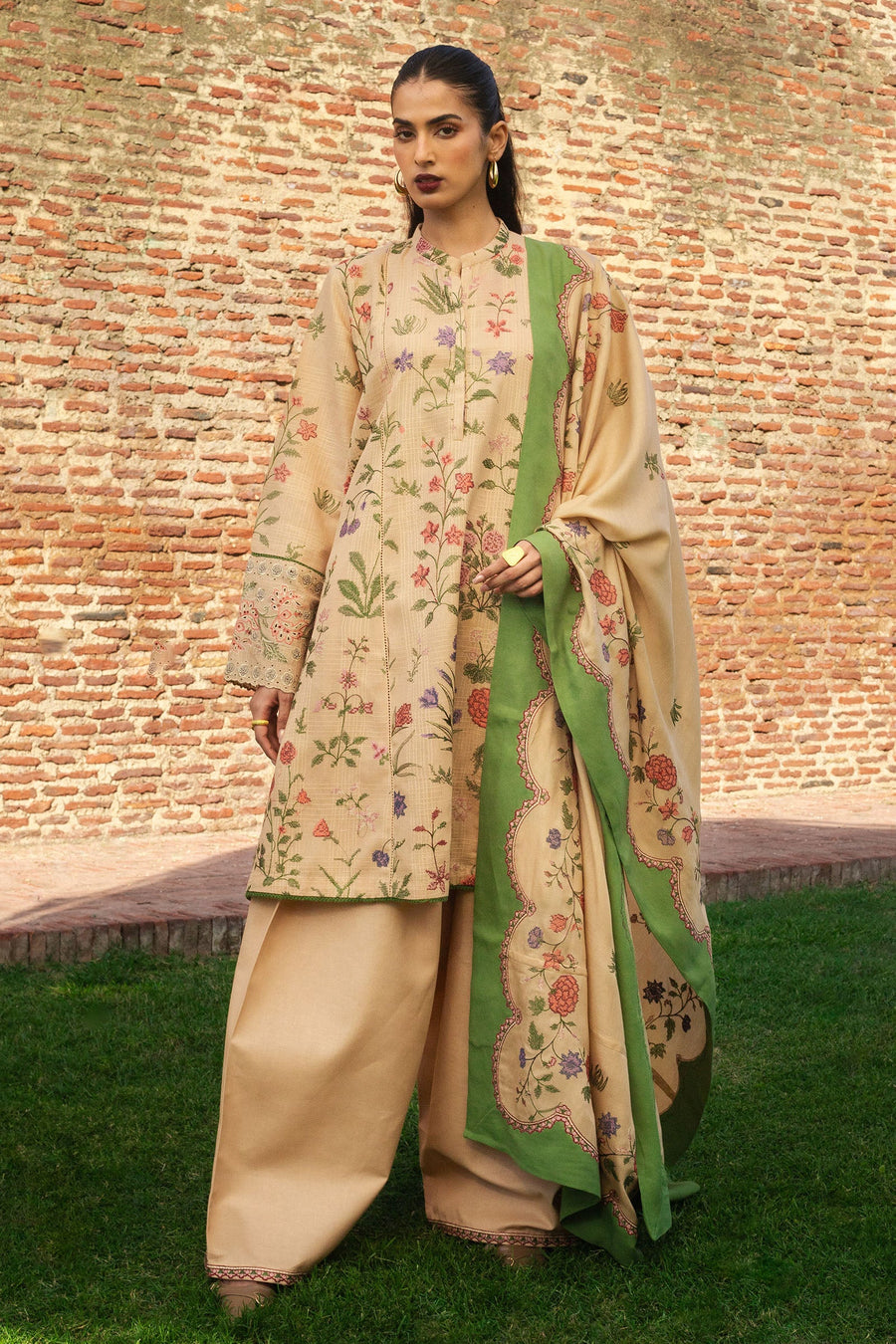 Zara Shahjahan Embroidered Textured Unstitched 3Pc Suit D-03 NEGAH