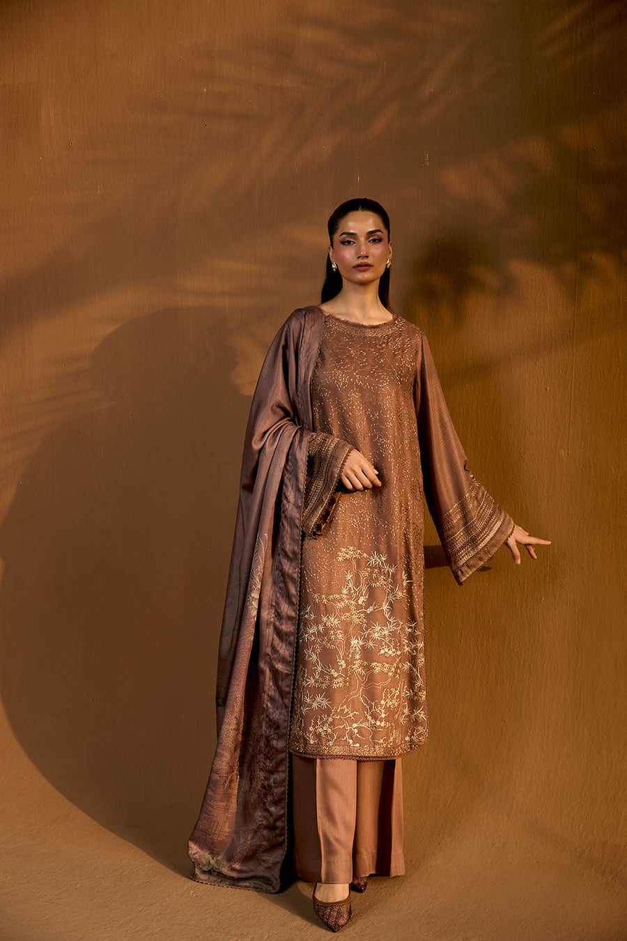Sobia Nazir Embroidered Herringbone Unstitched 3Pc Suit WS25-1B