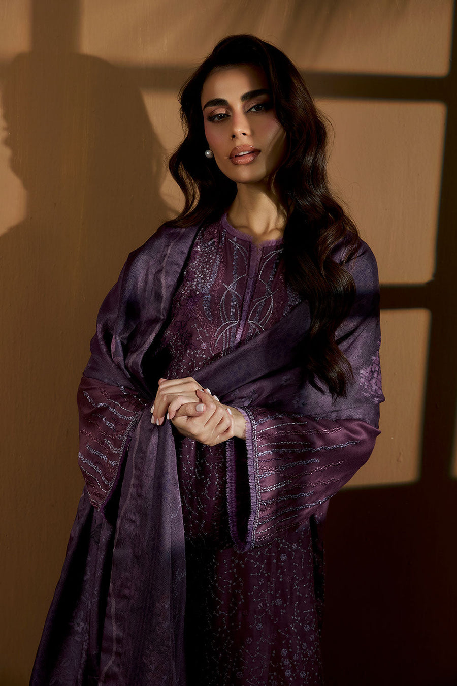 Sobia Nazir Embroidered Herringbone Unstitched 3Pc Suit WS25-3A