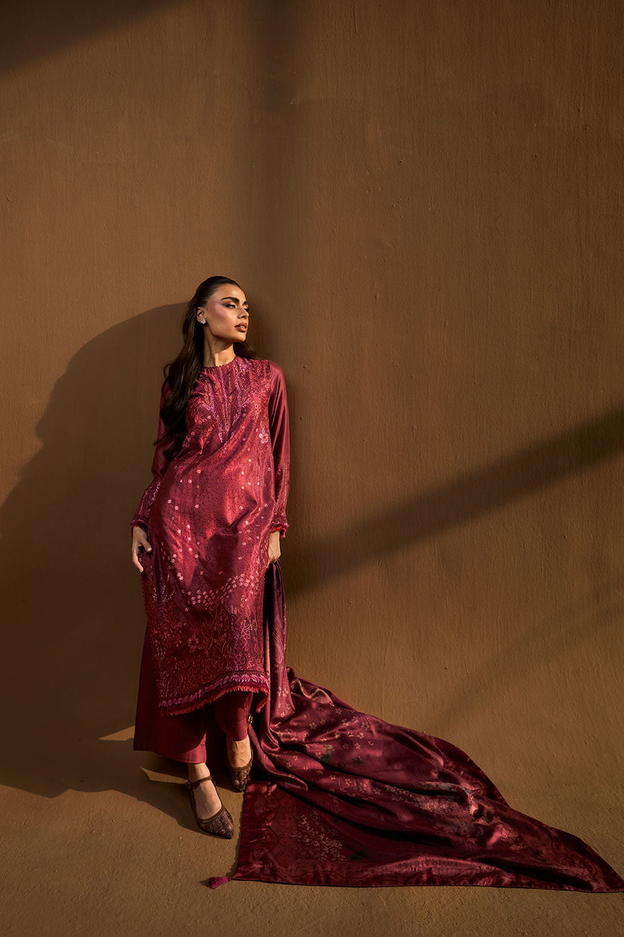 Sobia Nazir Embroidered Herringbone Unstitched 3Pc Suit WS25-3B