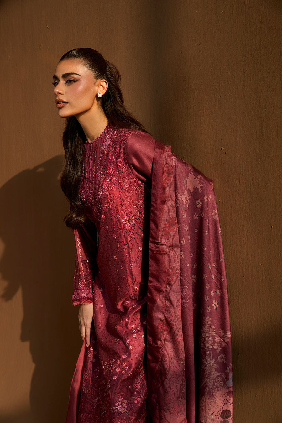 Sobia Nazir Embroidered Herringbone Unstitched 3Pc Suit WS25-3B