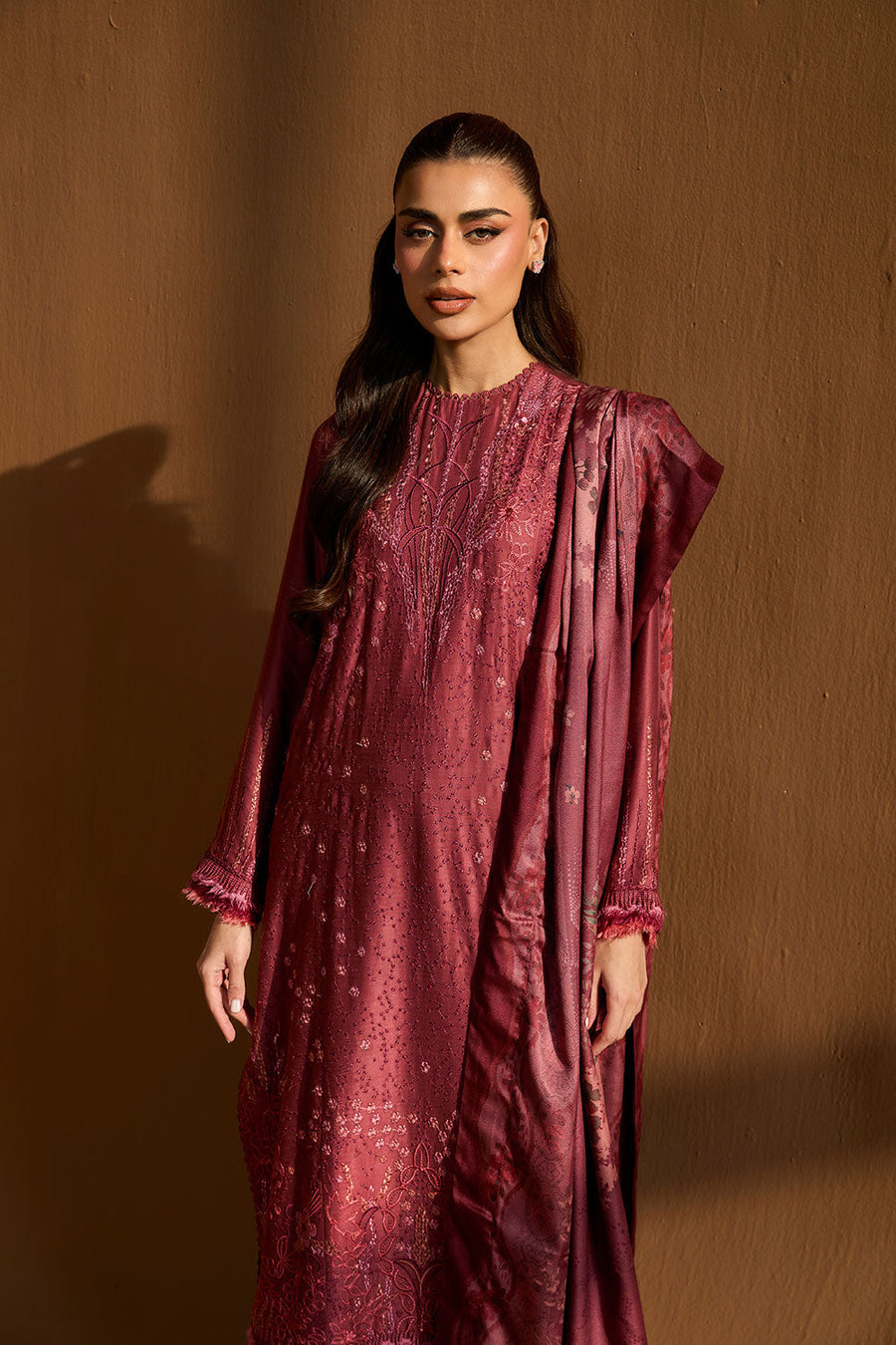 Sobia Nazir Embroidered Herringbone Unstitched 3Pc Suit WS25-3B