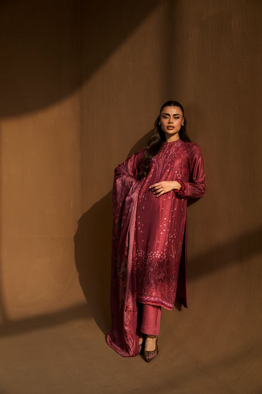 Sobia Nazir Embroidered Herringbone Unstitched 3Pc Suit WS25-3B
