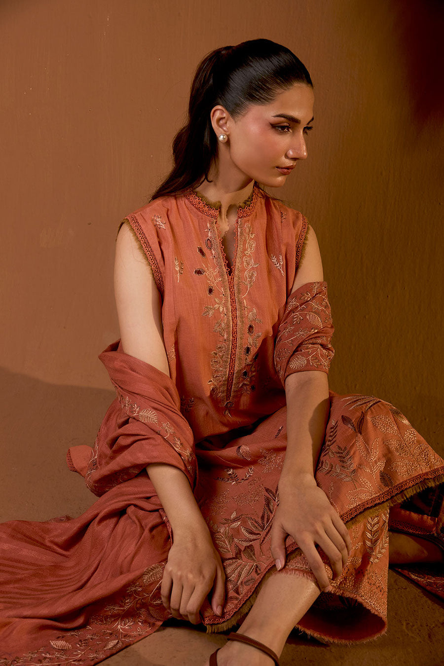 Sobia Nazir Embroidered Khaddar Unstitched 3Pc Suit WS25-4A
