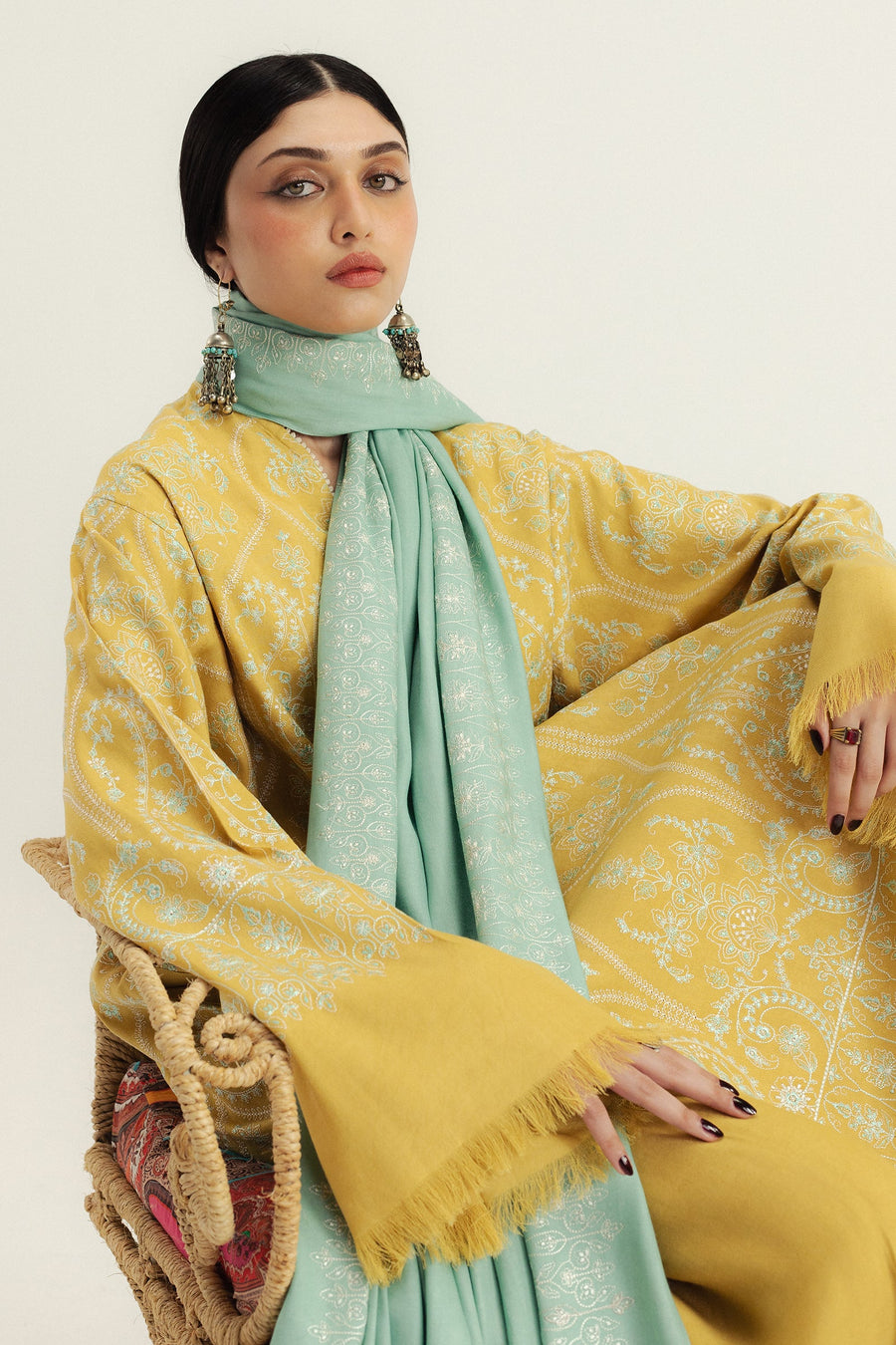 Zara Shahjahan Embroidered Marina Unstitched 3Pc Suit WS25-D1 Zarvaan