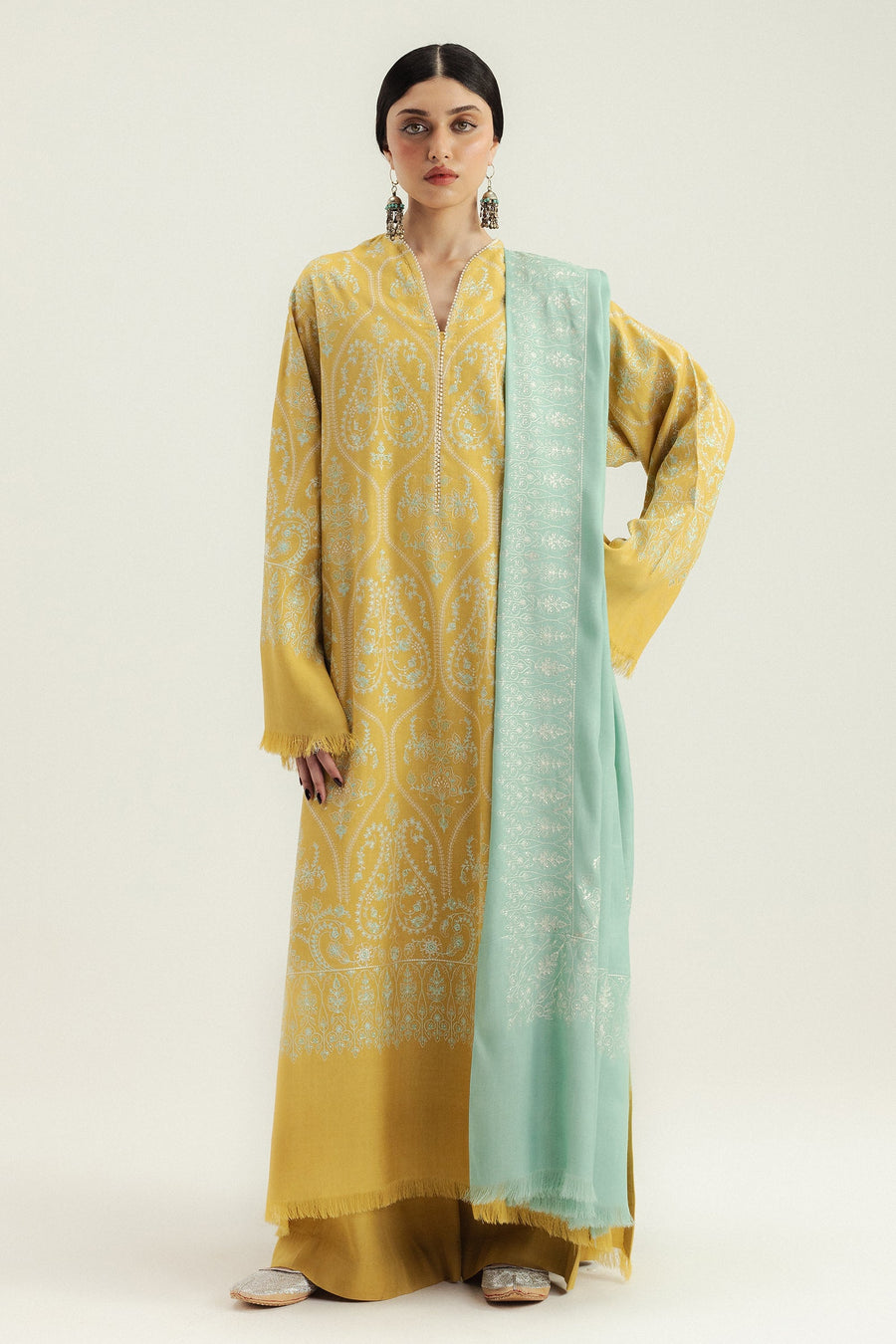Zara Shahjahan Embroidered Marina Unstitched 3Pc Suit WS25-D1 Zarvaan