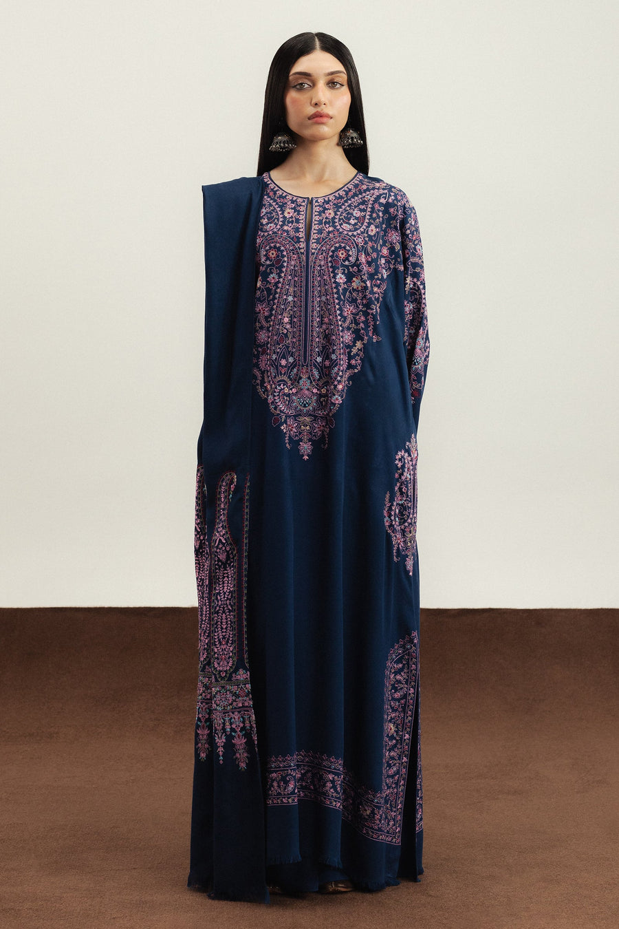 Zara Shahjahan Embroidered Marina Unstitched 3Pc Suit WS25-D3 Neelum