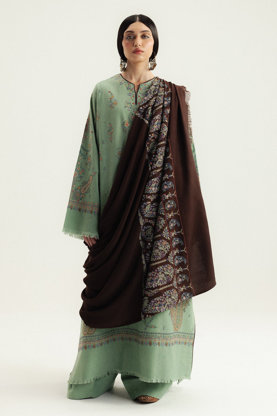 Zara Shahjahan Embroidered Karandi Unstitched 3Pc Suit WS25-D4 Keran