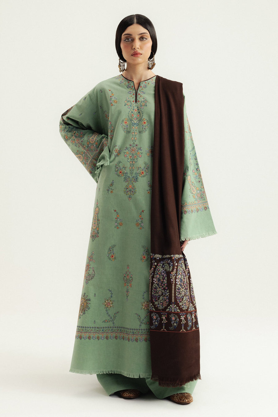Zara Shahjahan Embroidered Karandi Unstitched 3Pc Suit WS25-D4 Keran