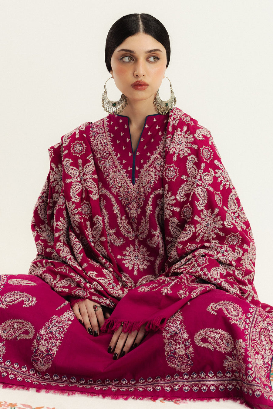 Zara Shahjahan Embroidered Karandi Unstitched 3Pc Suit WS25-D6 Gulmeer
