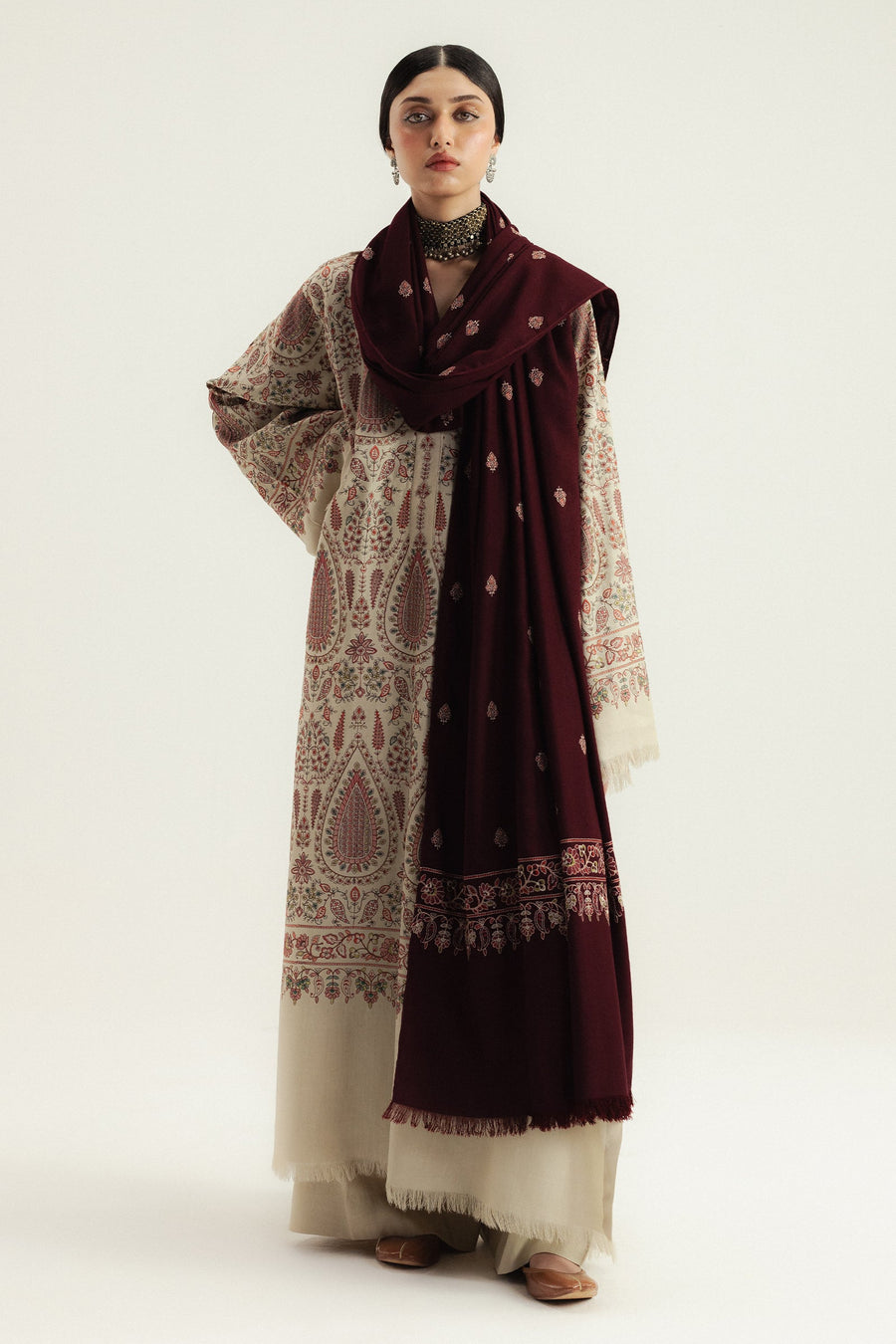 Zara Shahjahan Embroidered Marina Unstitched 3Pc Suit WS25-D7 Kel