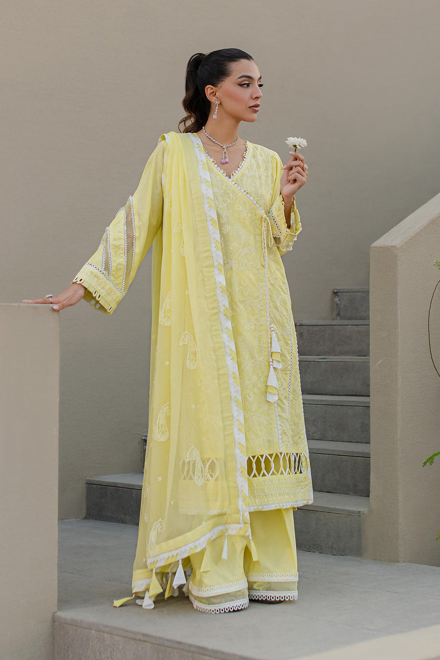 Zellbury Embroidered Chikankari Cotton Unstitched 3Pc Suit WUC24E30707