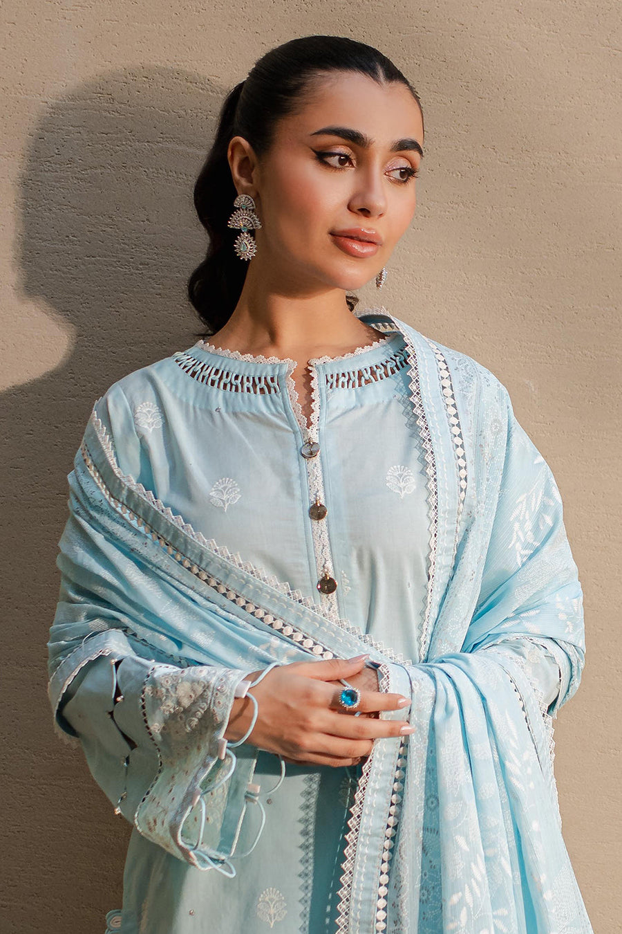 Zellbury Embroidered Chikankari Cotton Unstitched 3Pc Suit WUC24E30709