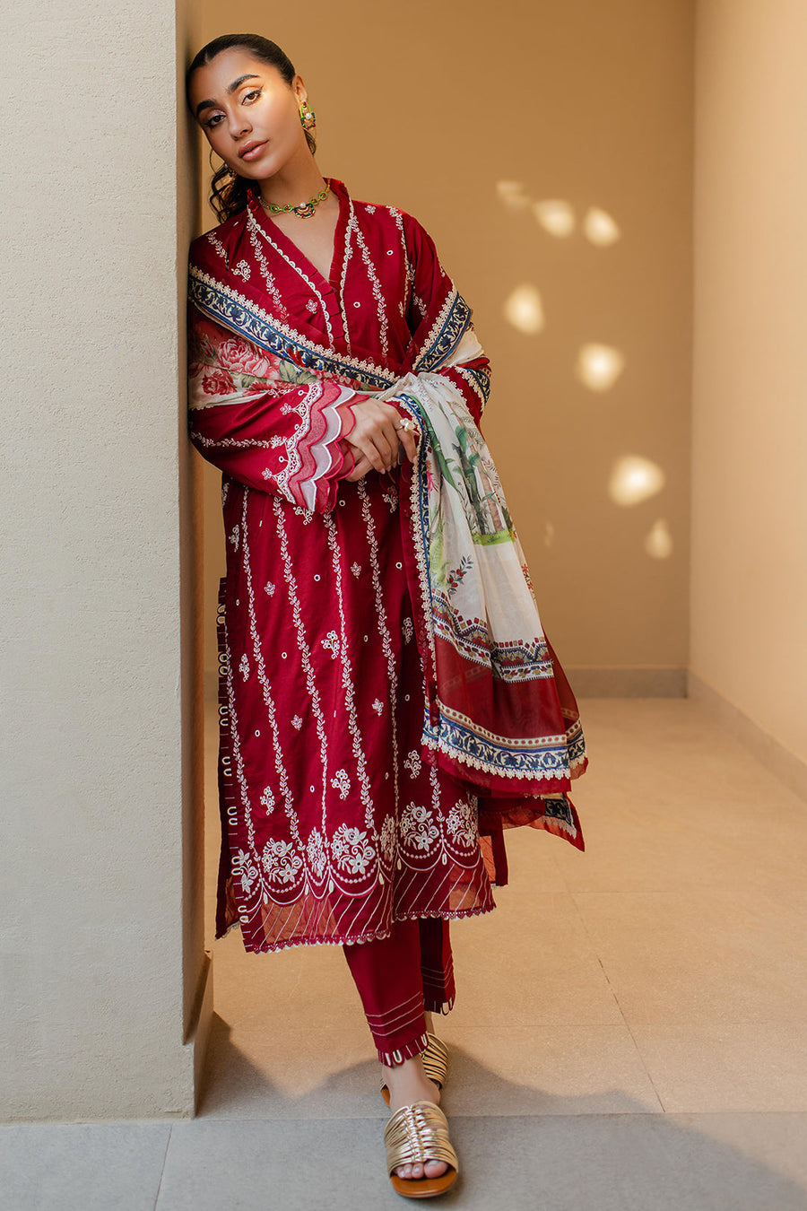 Zellbury Embroidered Chikankari Cotton Unstitched 3Pc Suit WUC24E30710