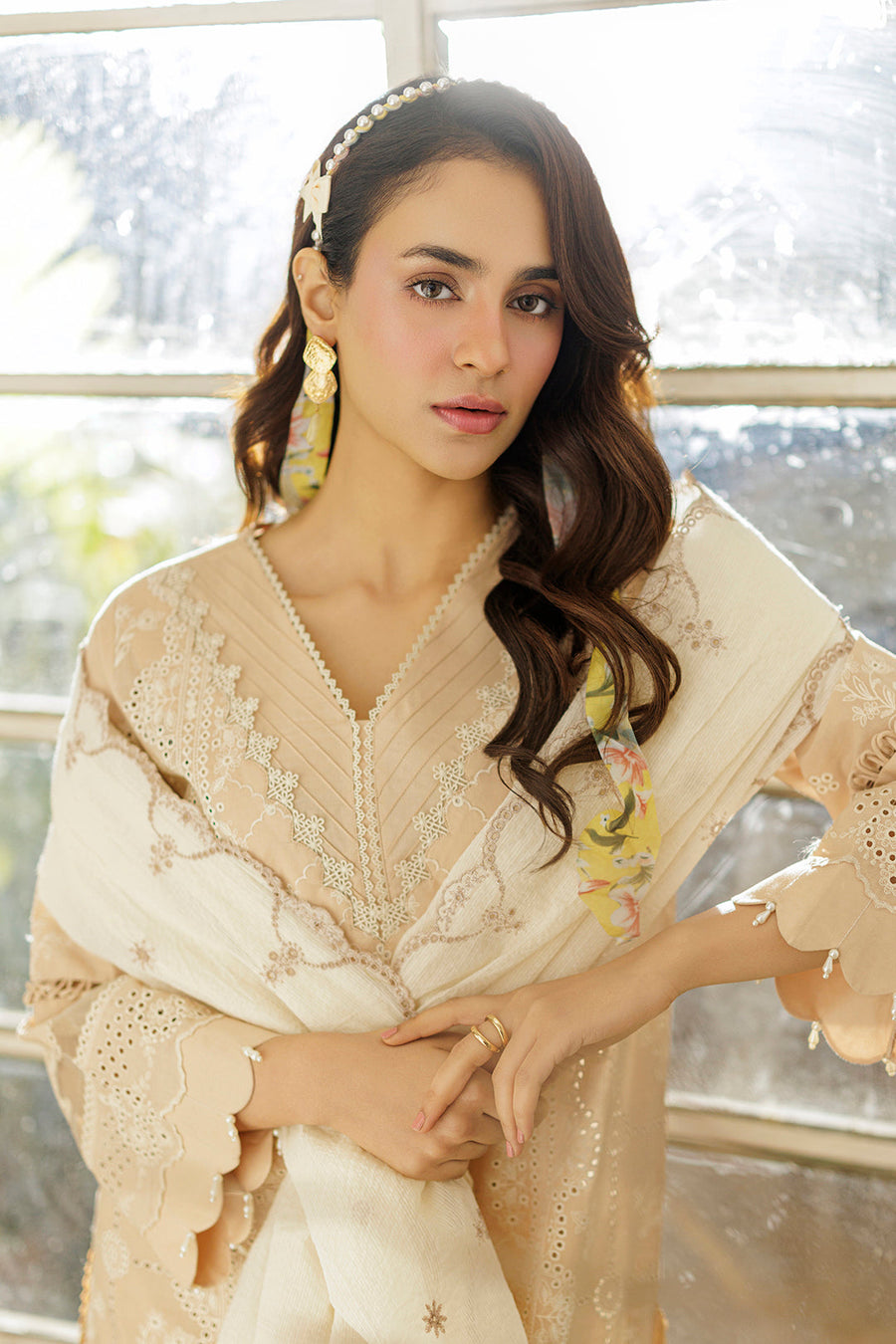 Zellbury Chikankari Embroidered Cotton Unstitched 3Pc Suit WUC25E34018