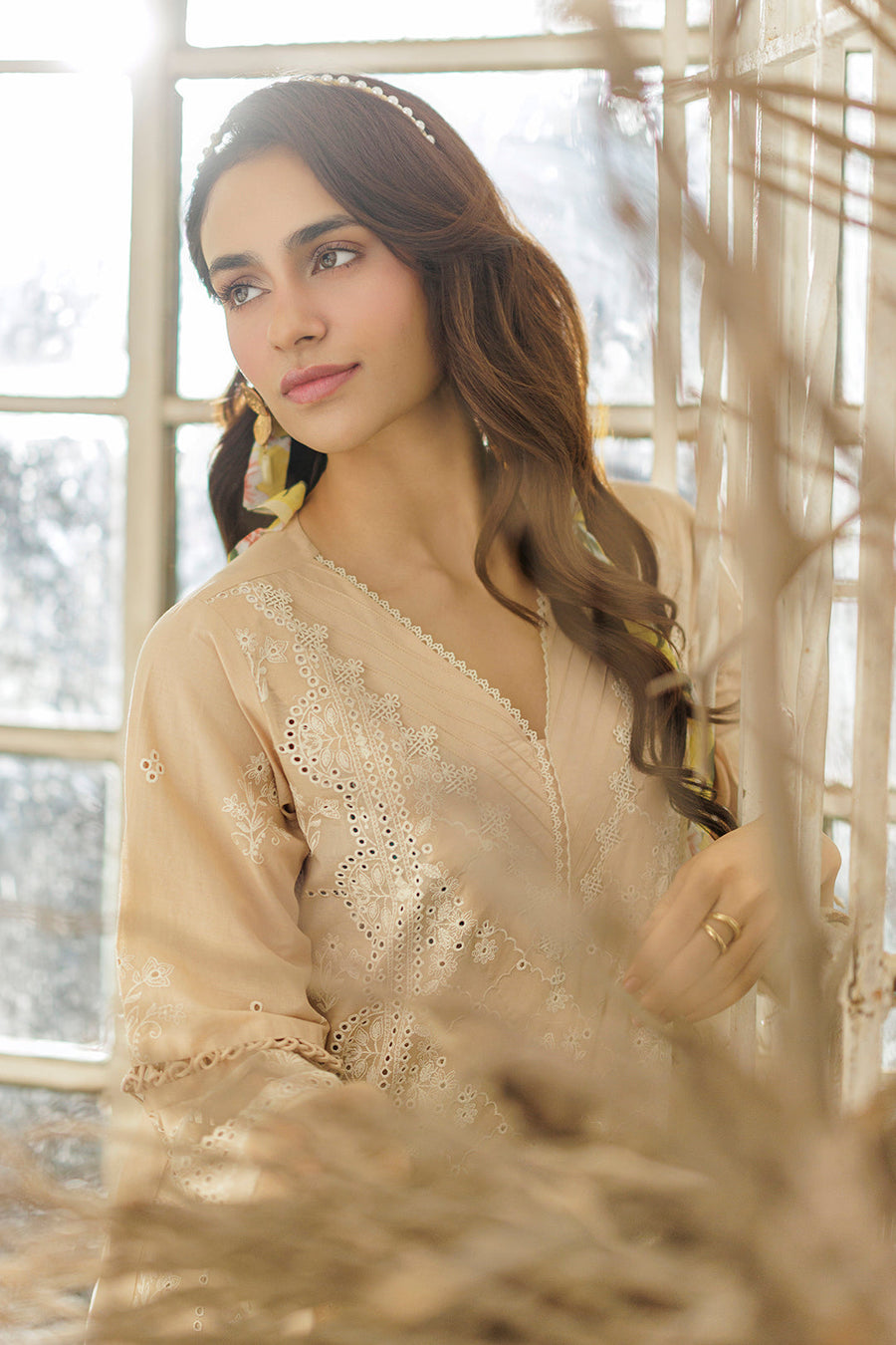 Zellbury Chikankari Embroidered Cotton Unstitched 3Pc Suit WUC25E34018