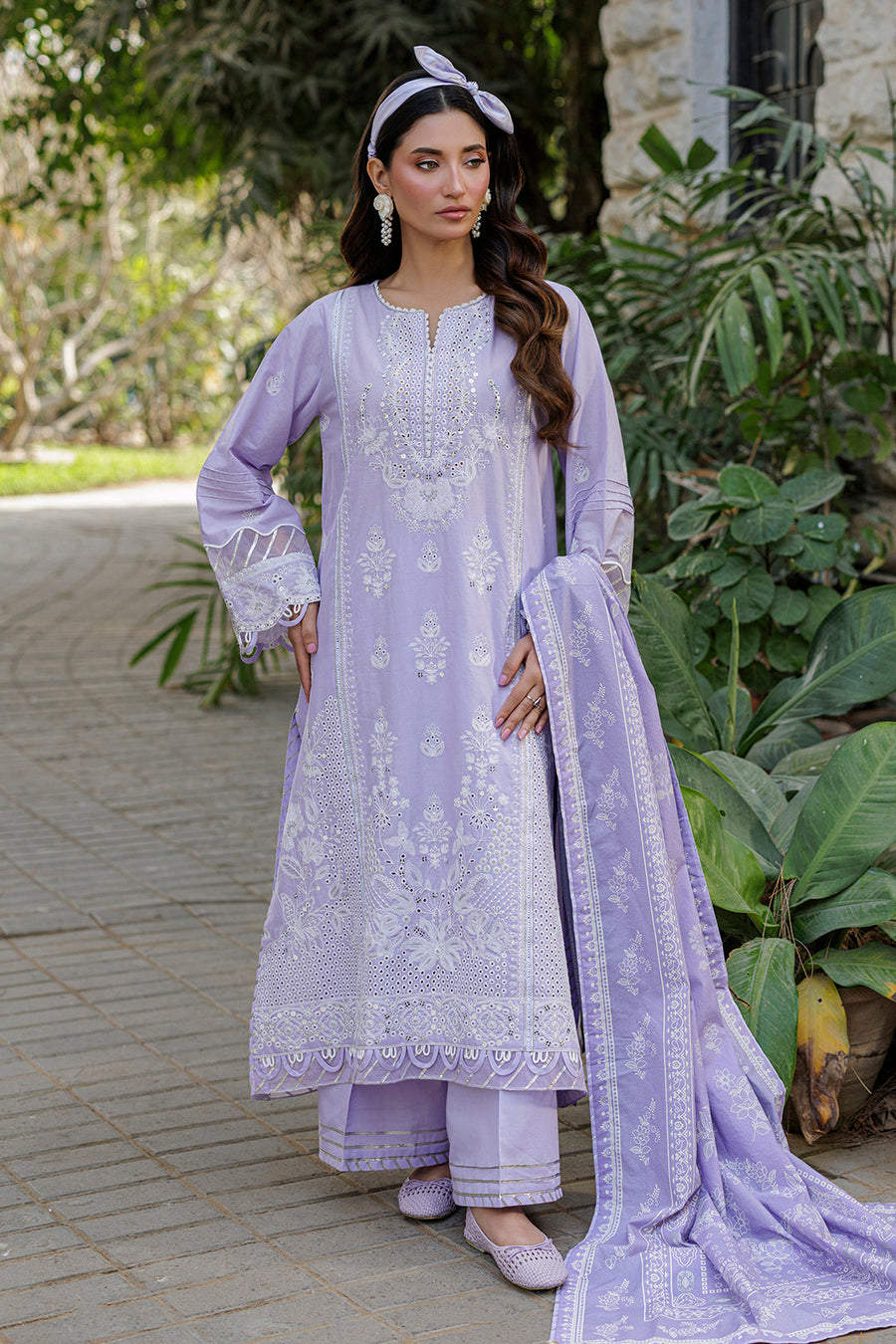 Zellbury Chikankari Embroidered Cotton Unstitched 3Pc Suit WUC25E34019