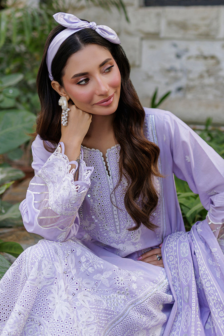 Zellbury Chikankari Embroidered Cotton Unstitched 3Pc Suit WUC25E34019