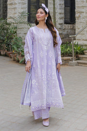 Zellbury Chikankari Embroidered Cotton Unstitched 3Pc Suit WUC25E34019