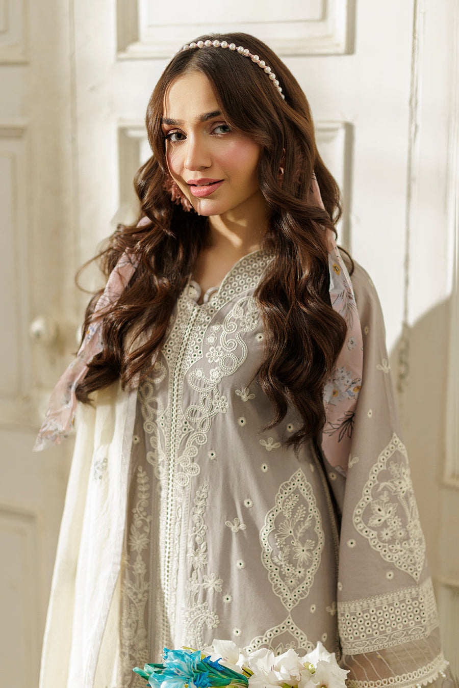 Zellbury Chikankari Embroidered Cotton Unstitched 3Pc Suit WUC25E34024
