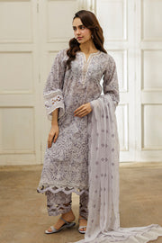 Zellbury Chikankari Embroidered Cotton Unstitched 3Pc Suit WUC25E34030