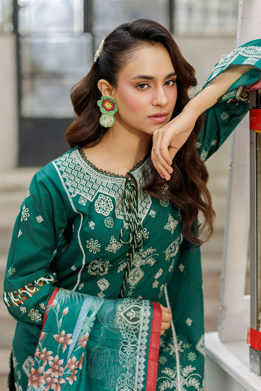 Zellbury Chikankari Embroidered Cotton Unstitched 3Pc Suit WUC25E34034