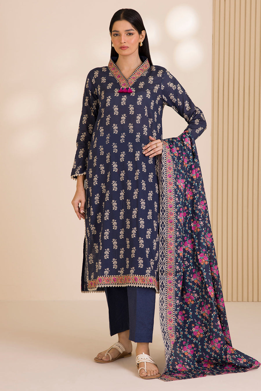 Zellbury Printed Cotton Unstitched 3Pc Suit WUC25X30020