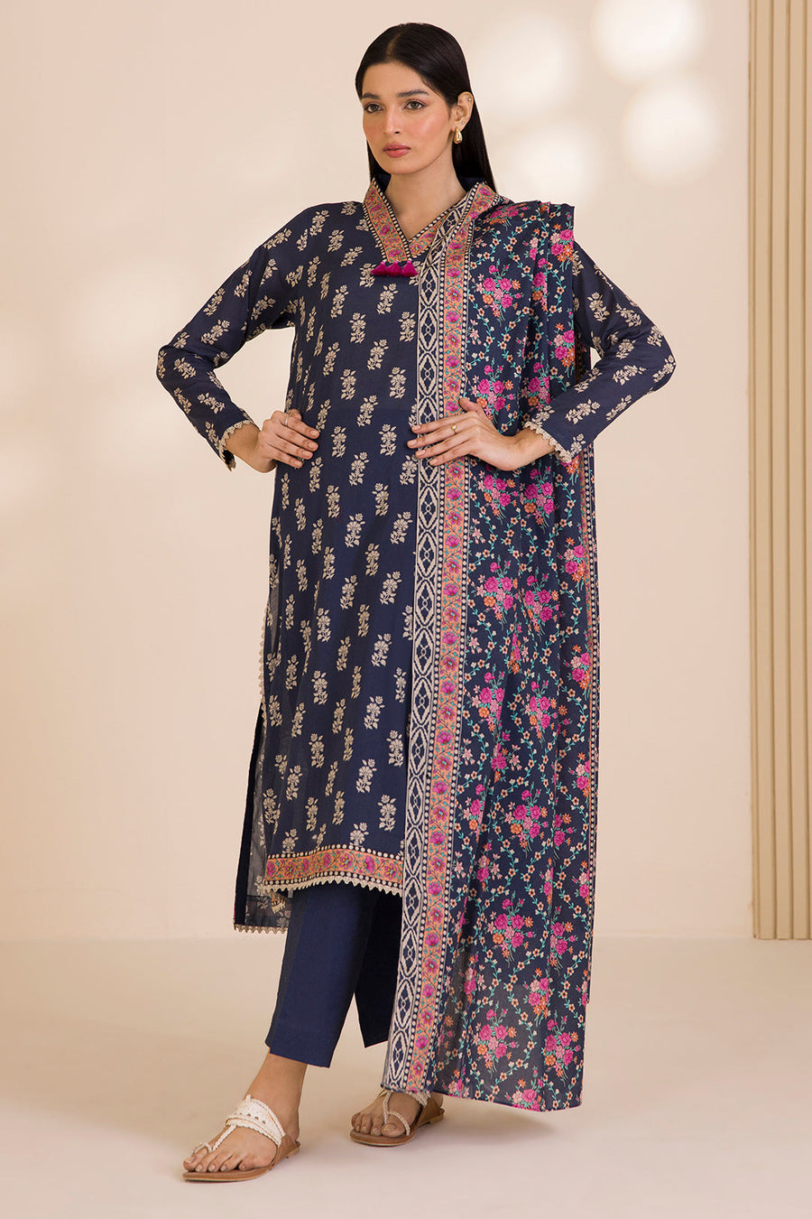 Zellbury Printed Cotton Unstitched 3Pc Suit WUC25X30020