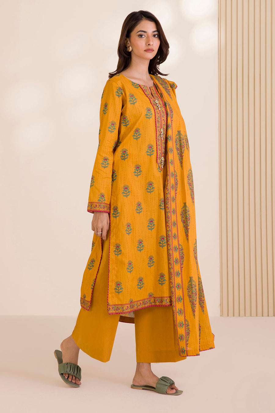 Zellbury Printed Cotton Unstitched 3Pc Suit WUC25X30021