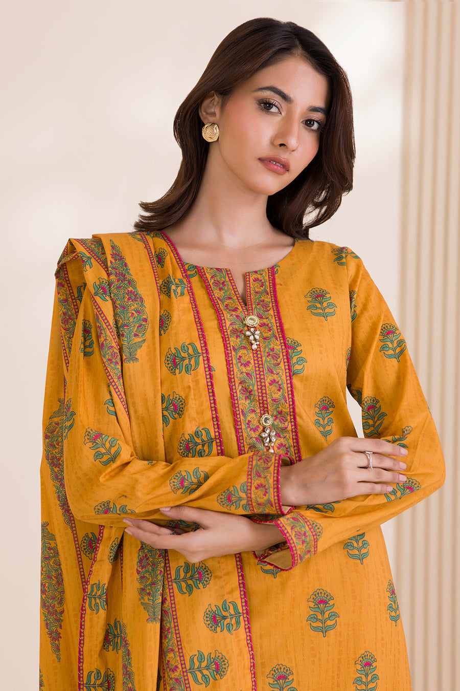Zellbury Printed Cotton Unstitched 3Pc Suit WUC25X30021