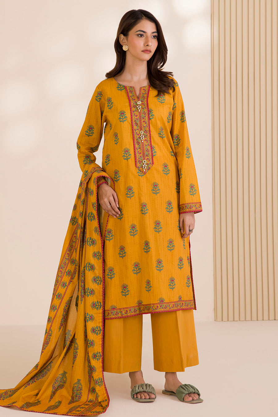 Zellbury Printed Cotton Unstitched 3Pc Suit WUC25X30021
