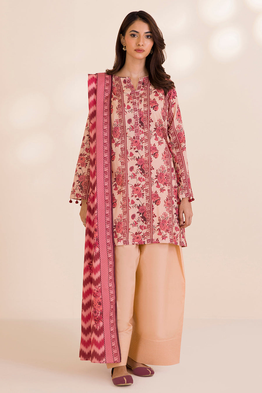 Zellbury Printed Cotton Unstitched 3Pc Suit WUC25X30023